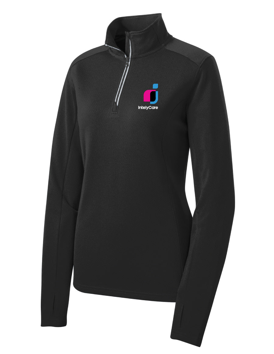 LST860 Sport-Tek® Ladies Sport-Wick® Textured 1/4-Zip Pullover